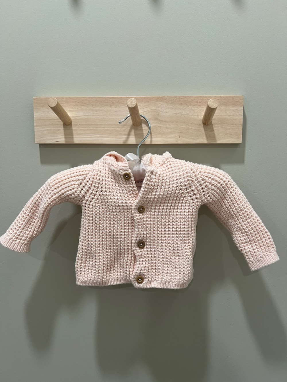 Carter's Light Pink Knit Button-Up Baby Sweater